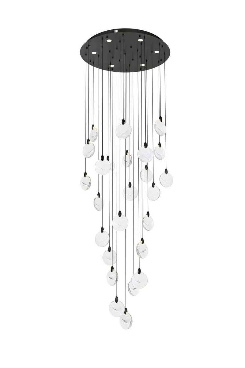 Elegant Lighting 1012G36BK-01CR LED Chandelier, Black