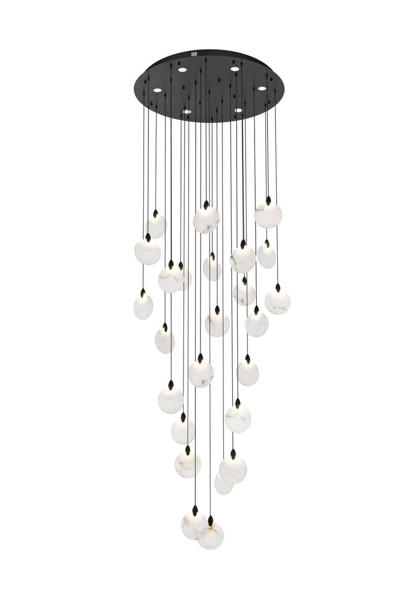 Elegant Lighting 1012G36BK-11ST LED Chandelier, Black