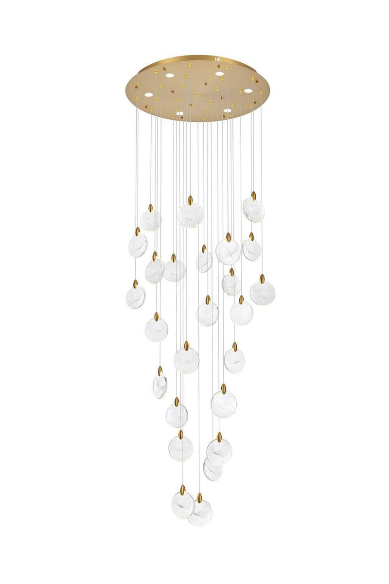 Elegant Lighting 1012G36SG-01CR LED Chandelier, Satin Gold