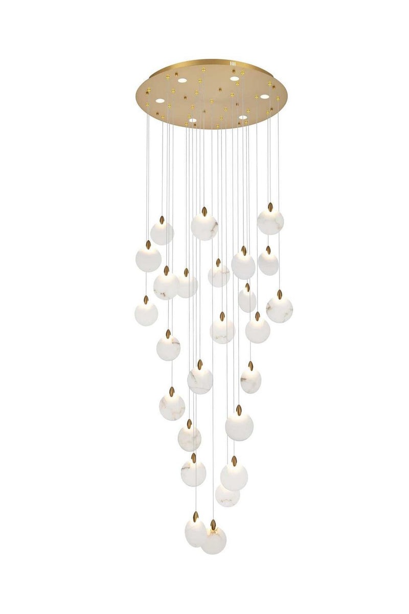 Elegant Lighting 1012G36SG-11ST LED Chandelier, Satin Gold