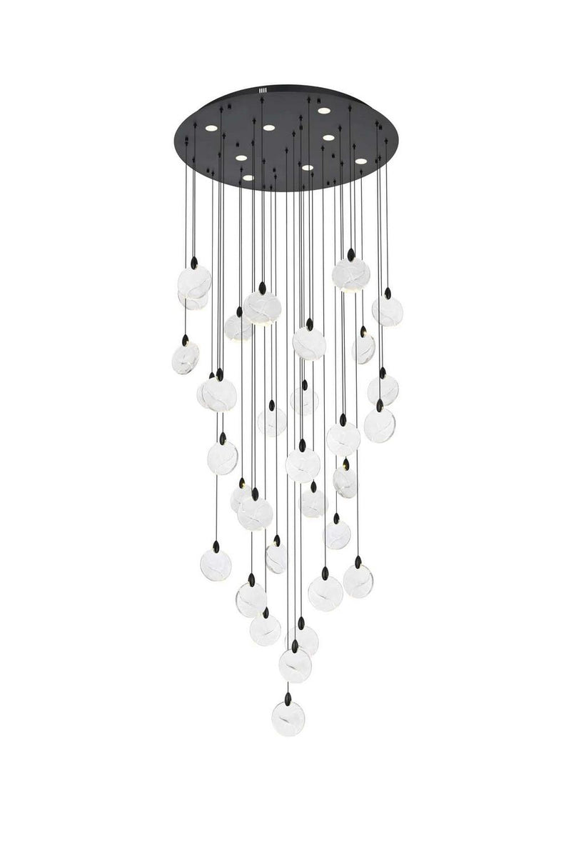 Elegant Lighting 1012G42BK-01CR LED Chandelier, Black