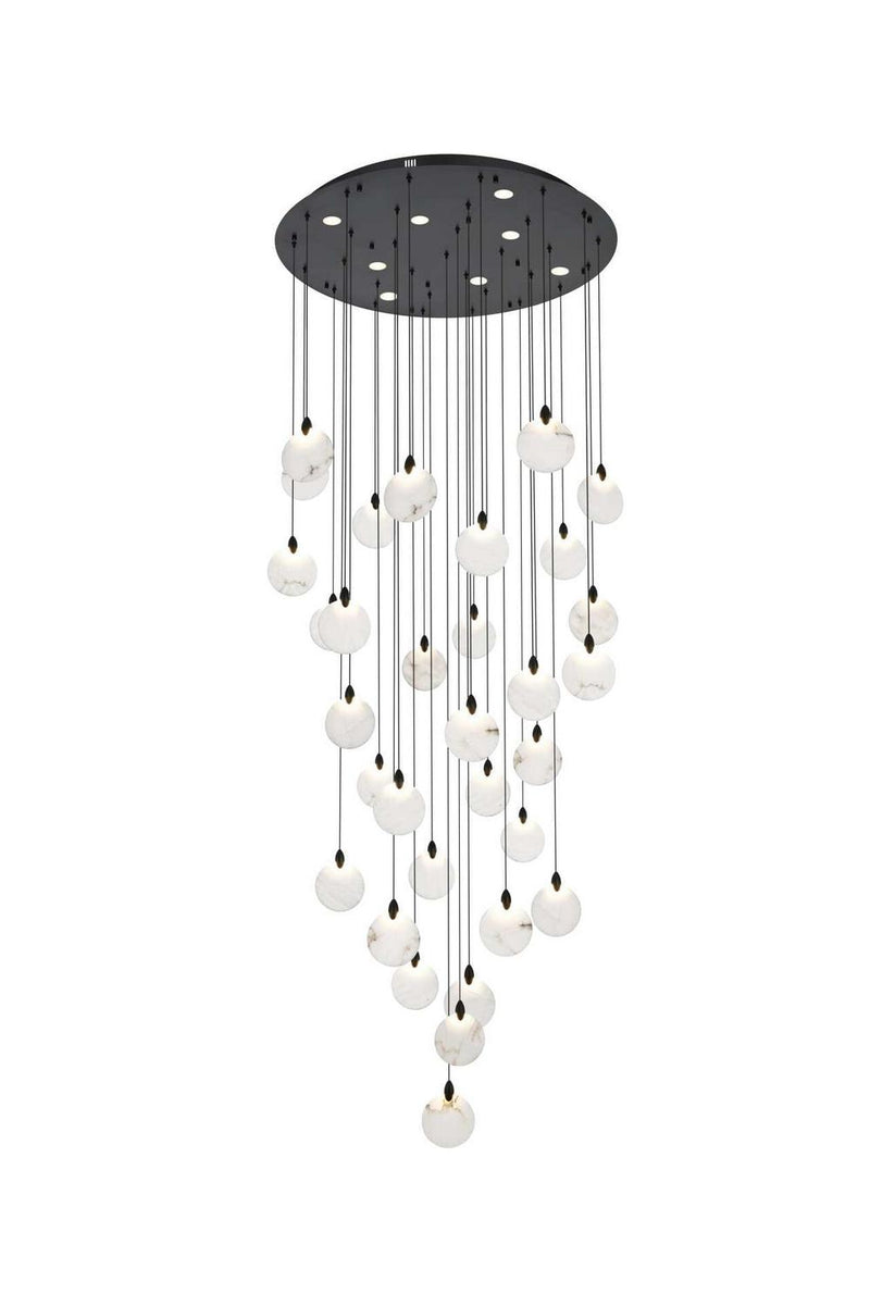 Elegant Lighting 1012G42BK-11ST LED Chandelier, Black
