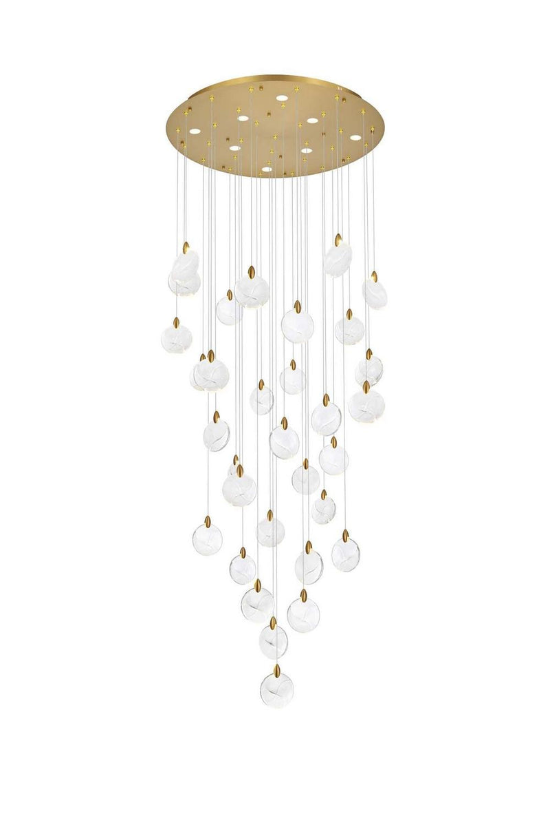 Elegant Lighting 1012G42SG-01CR LED Chandelier, Satin Gold