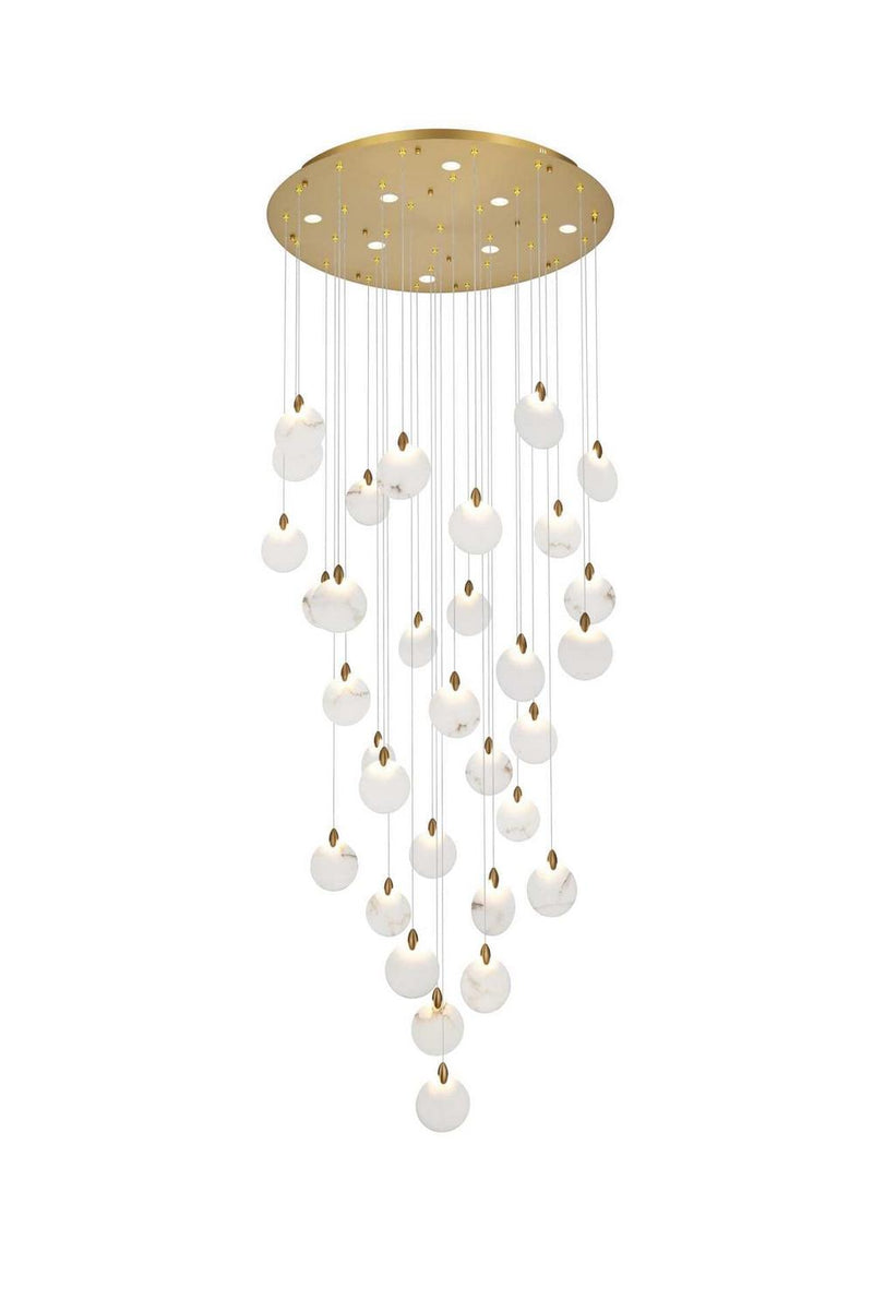 Elegant Lighting 1012G42SG-11ST LED Chandelier, Satin Gold