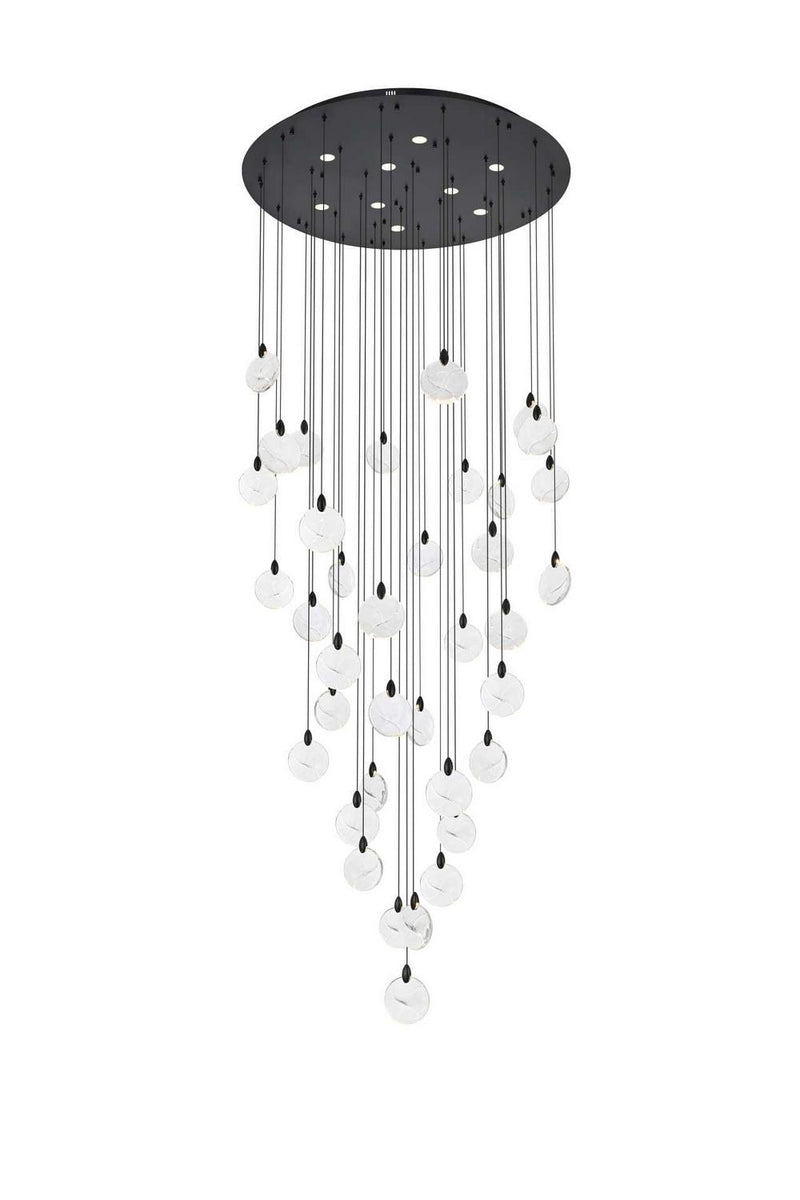 Elegant Lighting 1012G48BK-01CR LED Chandelier, Black