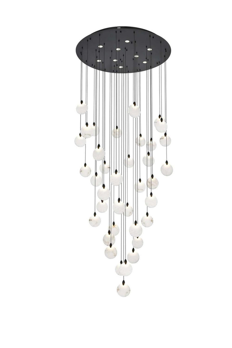 Elegant Lighting 1012G48BK-11ST LED Chandelier, Black