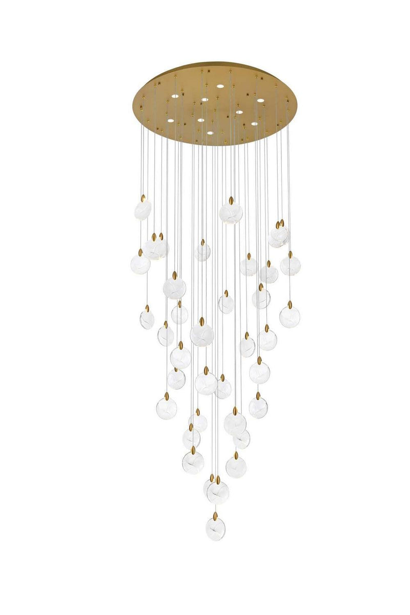 Elegant Lighting 1012G48SG-01CR LED Chandelier, Satin Gold