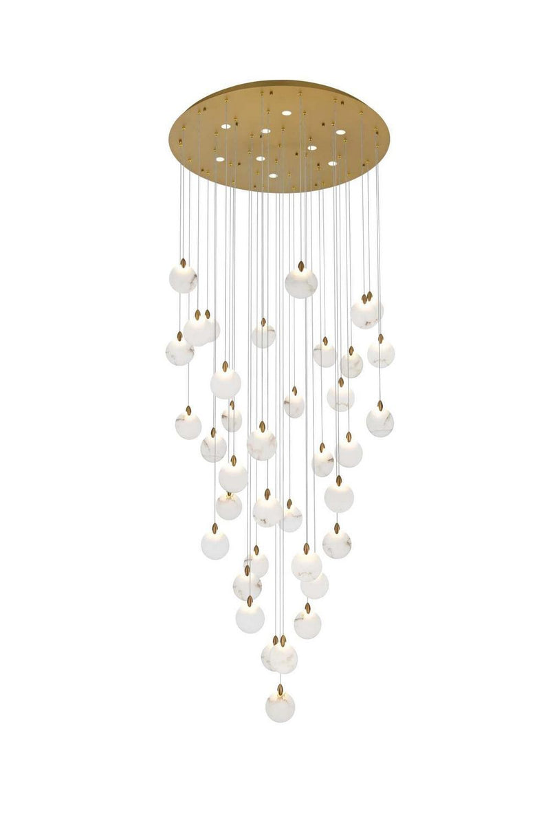 Elegant Lighting 1012G48SG-11ST LED Chandelier, Satin Gold