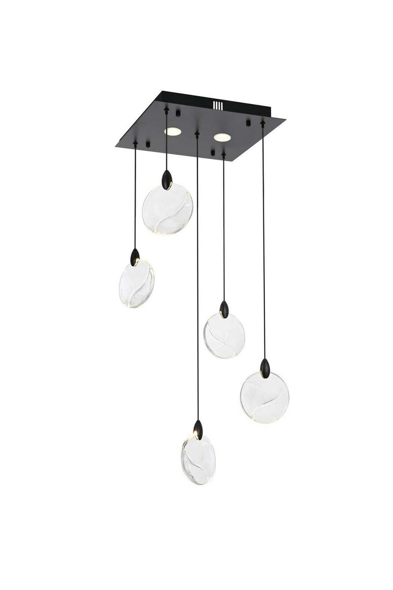 Elegant Lighting 1012S16BK-01CR LED Pendant, Black