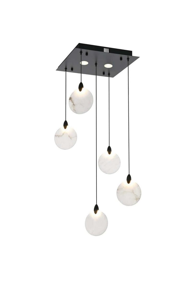 Elegant Lighting 1012S16BK-11ST LED Pendant, Black