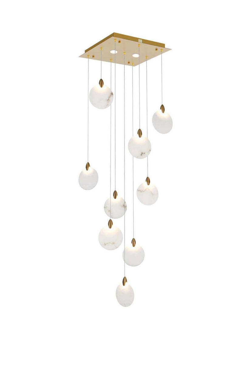 Elegant Lighting 1012S20SG-11ST LED Pendant, Satin Gold