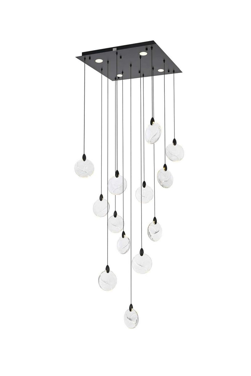 Elegant Lighting 1012S26BK-01CR LED Pendant, Black