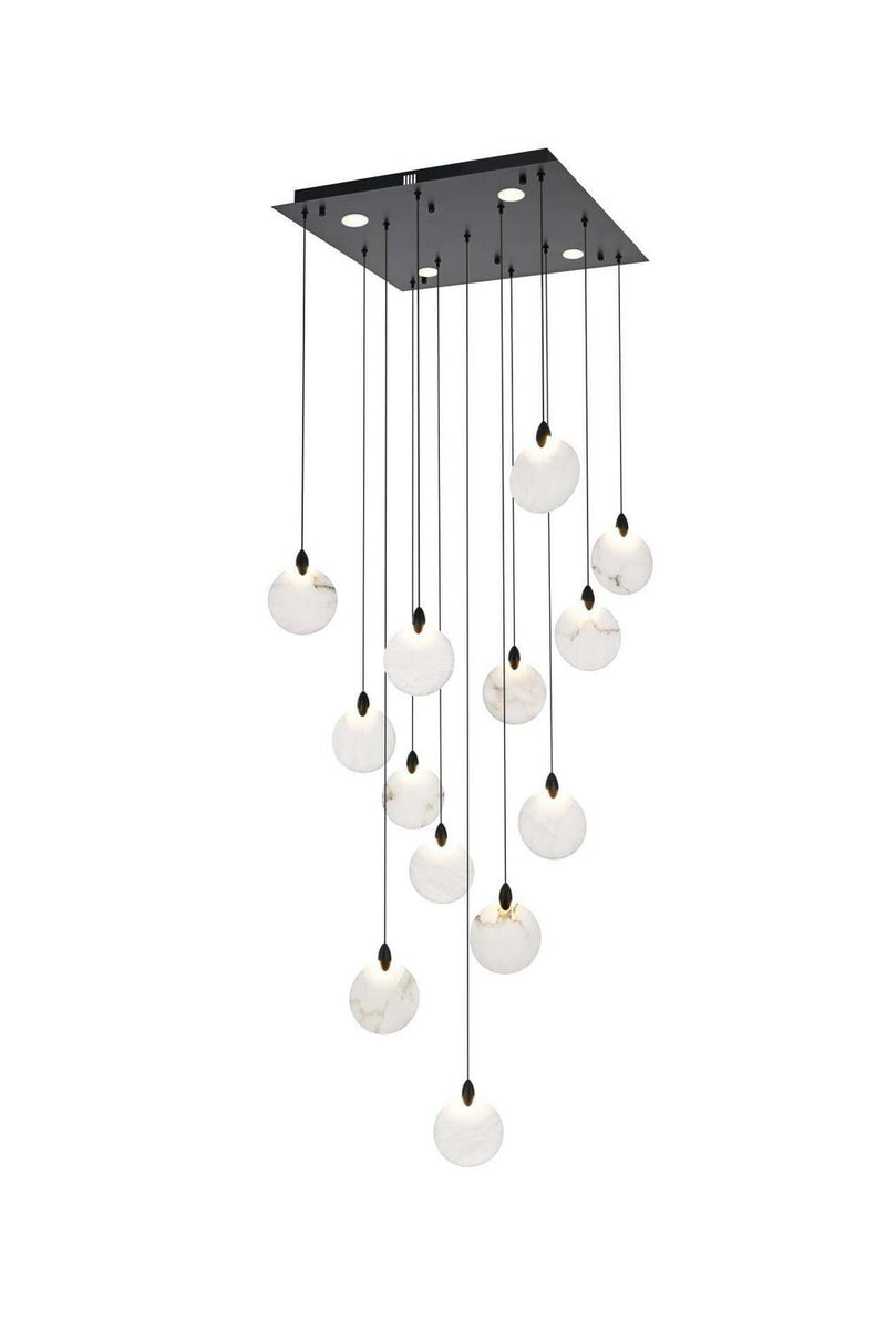 Elegant Lighting 1012S26BK-11ST LED Pendant, Black