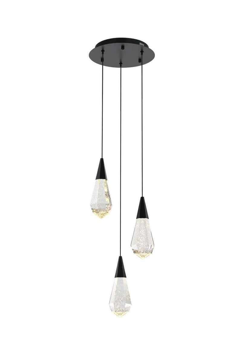 Elegant Lighting 1013D12BK-02CR LED Pendant, Black