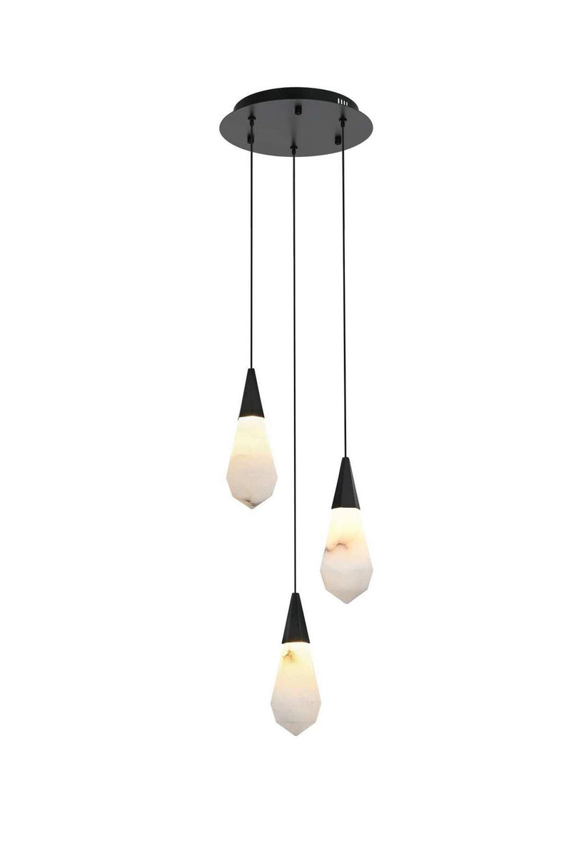 Elegant Lighting 1013D12BK-22ST LED Pendant, Black