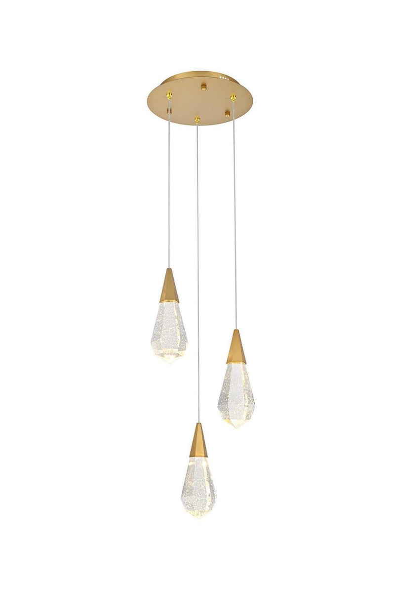 Elegant Lighting 1013D12SG-02CR LED Pendant, Satin Gold