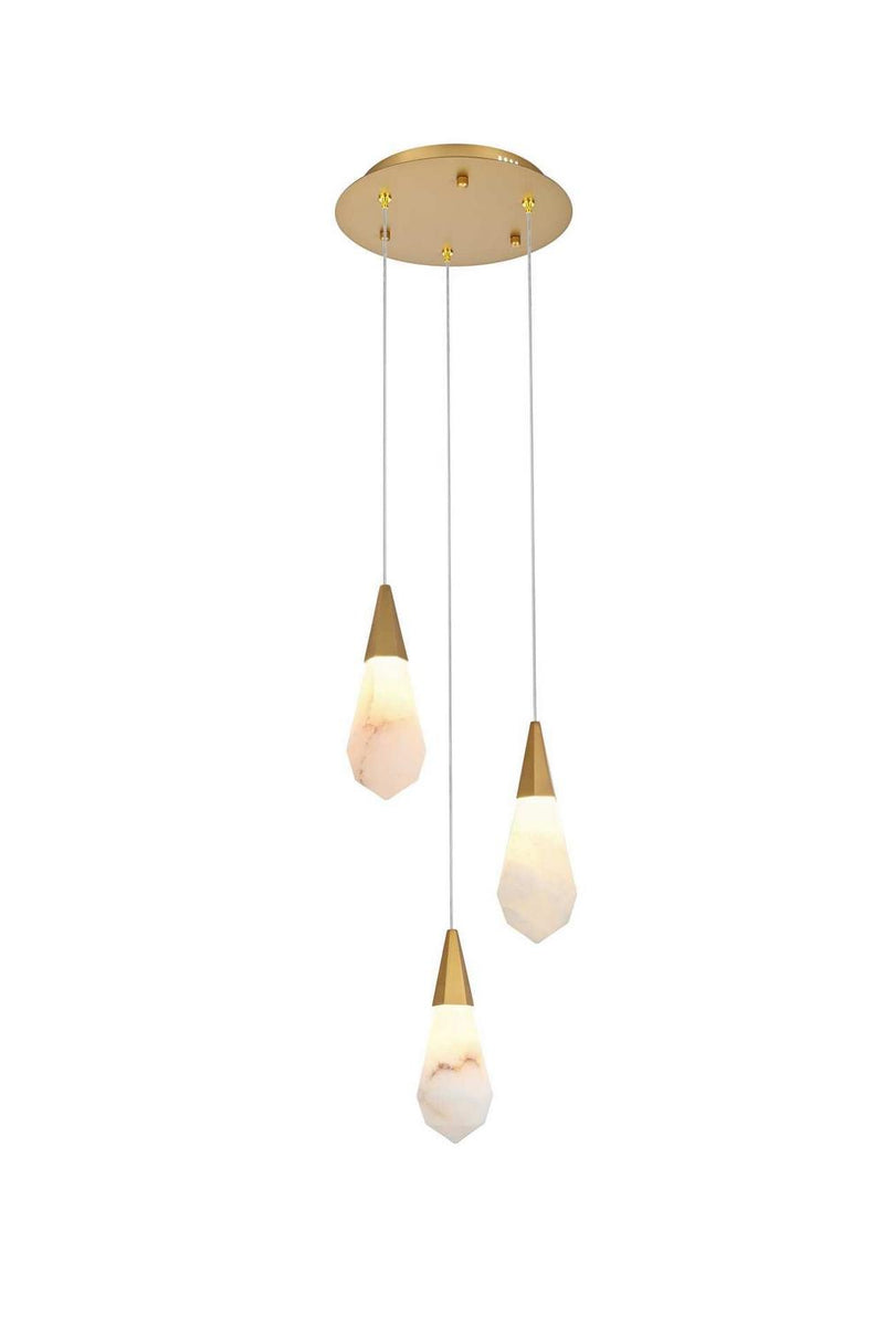 Elegant Lighting 1013D12SG-22ST LED Pendant, Satin Gold