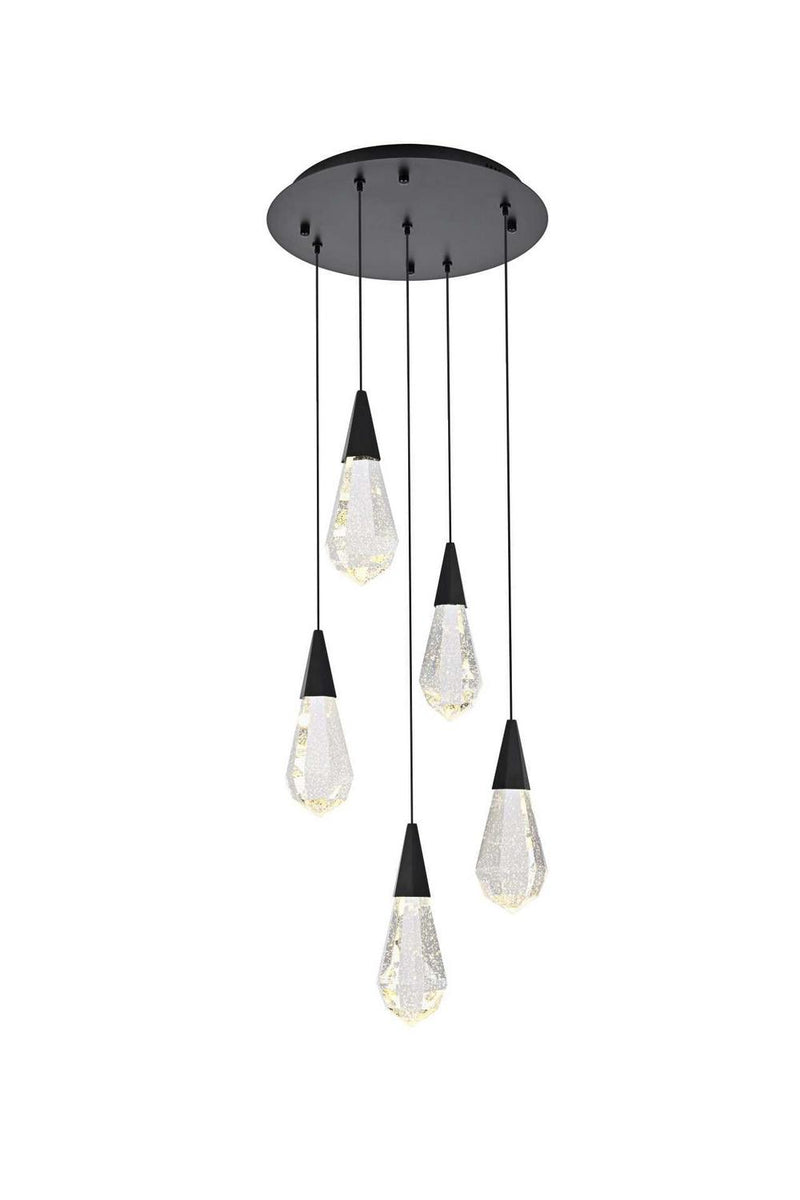 Elegant Lighting 1013D16BK-02CR LED Pendant, Black