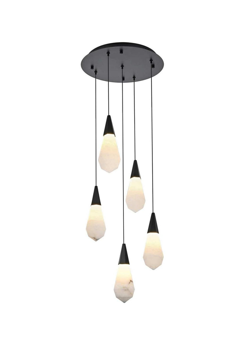 Elegant Lighting 1013D16BK-22ST LED Pendant, Black