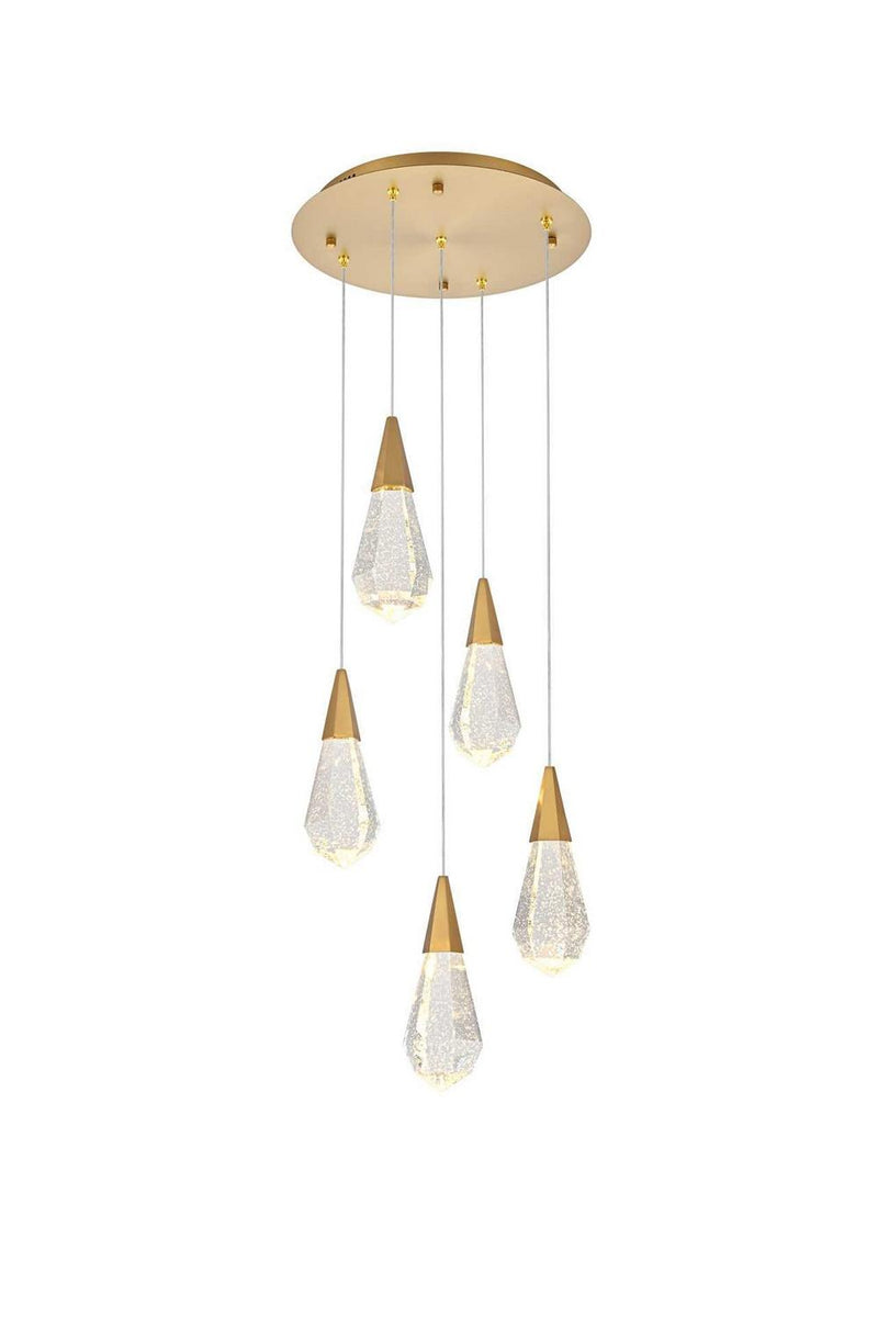 Elegant Lighting 1013D16SG-02CR LED Pendant, Satin Gold