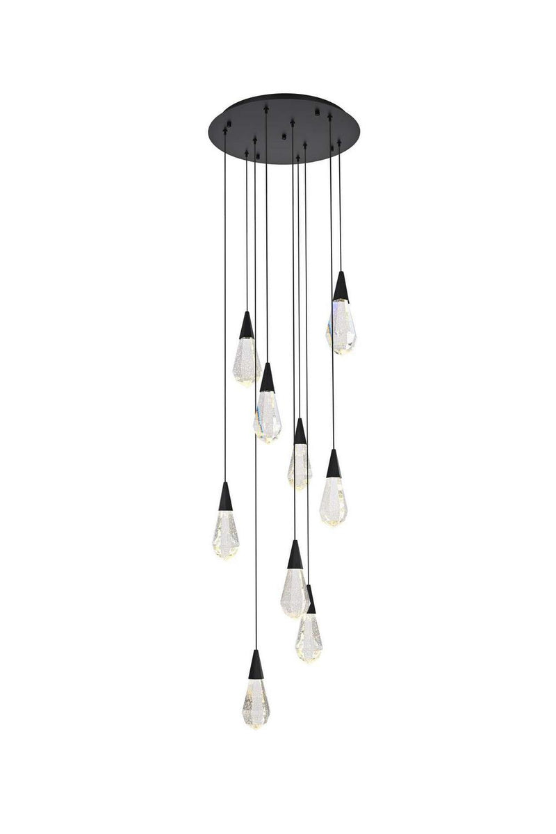 Elegant Lighting 1013D20BK-02CR LED Pendant, Black