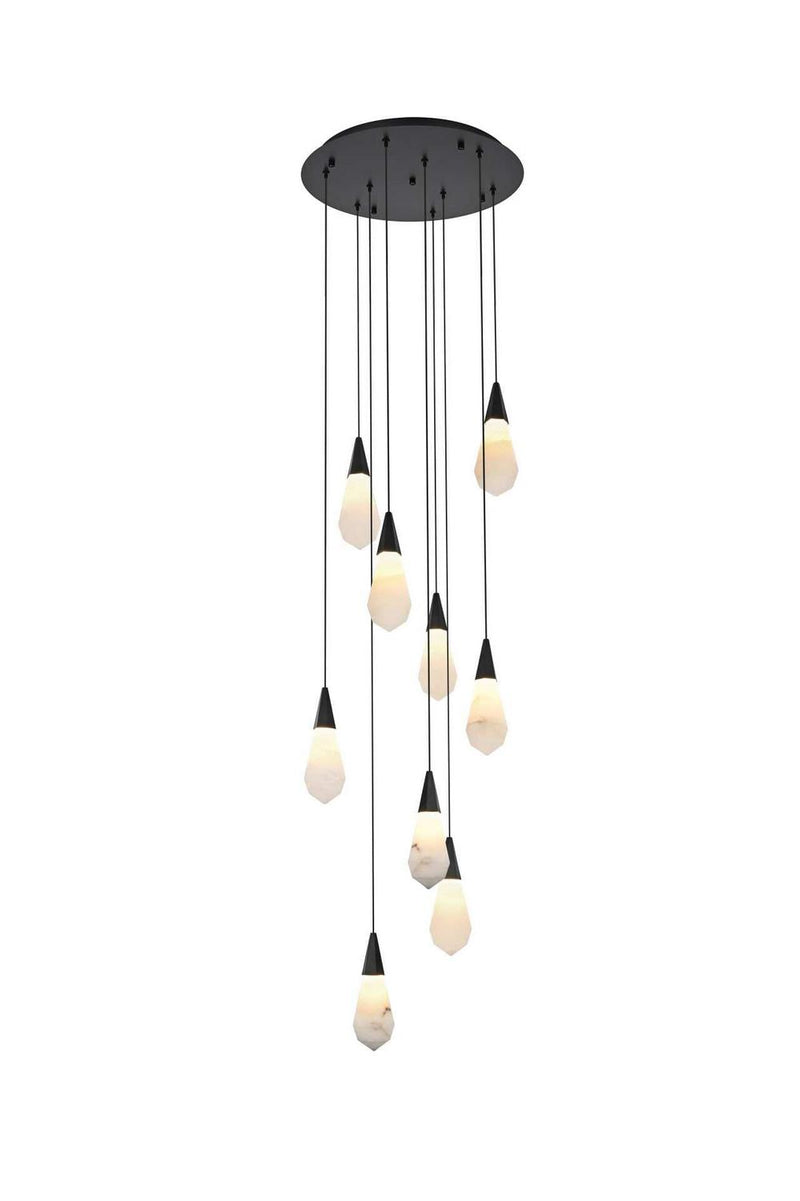 Elegant Lighting 1013D20BK-22ST LED Pendant, Black