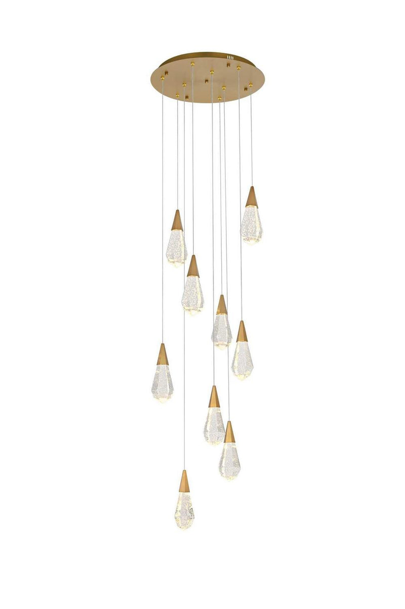 Elegant Lighting 1013D20SG-02CR LED Pendant, Satin Gold