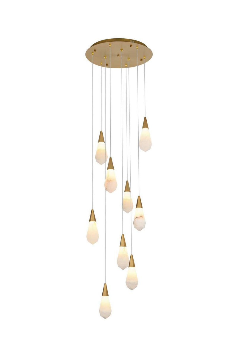 Elegant Lighting 1013D20SG-22ST LED Pendant, Satin Gold