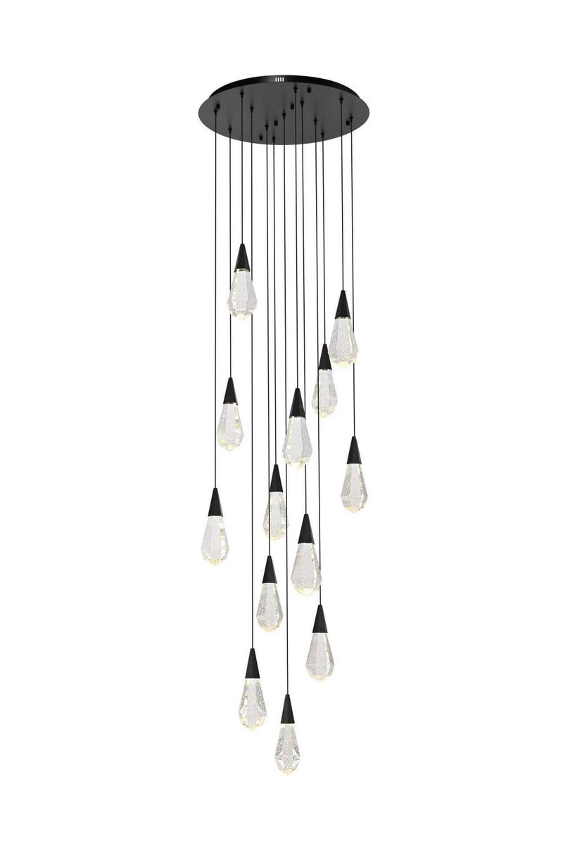 Elegant Lighting 1013D24BK-02CR LED Pendant, Black