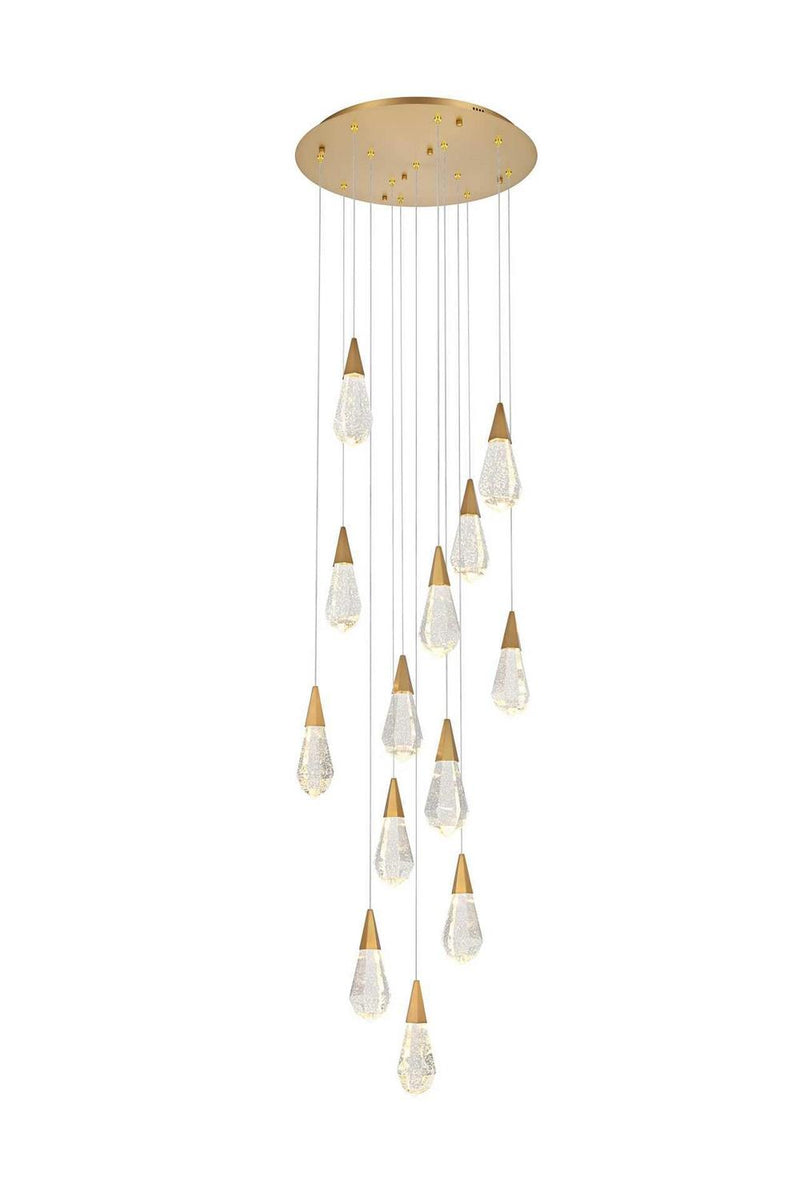 Elegant Lighting 1013D24SG-02CR LED Pendant, Satin Gold