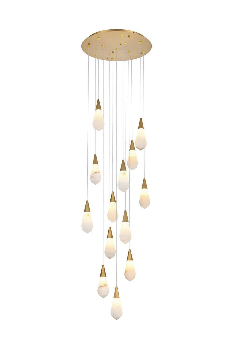 Elegant Lighting 1013D24SG-22ST LED Pendant, Satin Gold