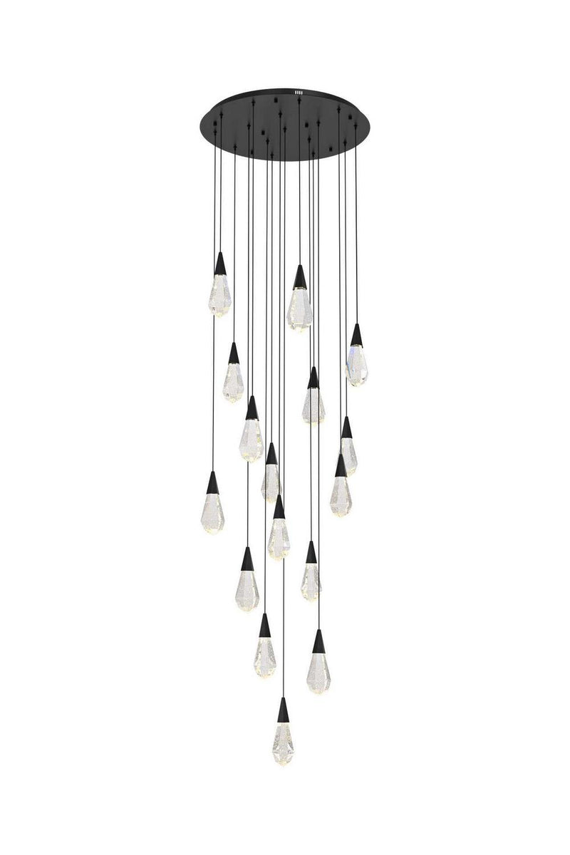 Elegant Lighting 1013D28BK-02CR LED Pendant, Black