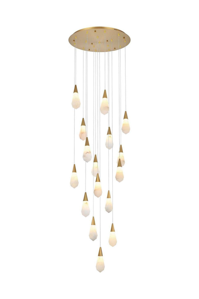 Elegant Lighting 1013D28SG-22ST LED Pendant, Satin Gold
