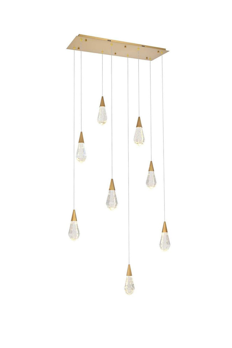Elegant Lighting 1013D36SG-02CR LED Pendant, Satin Gold