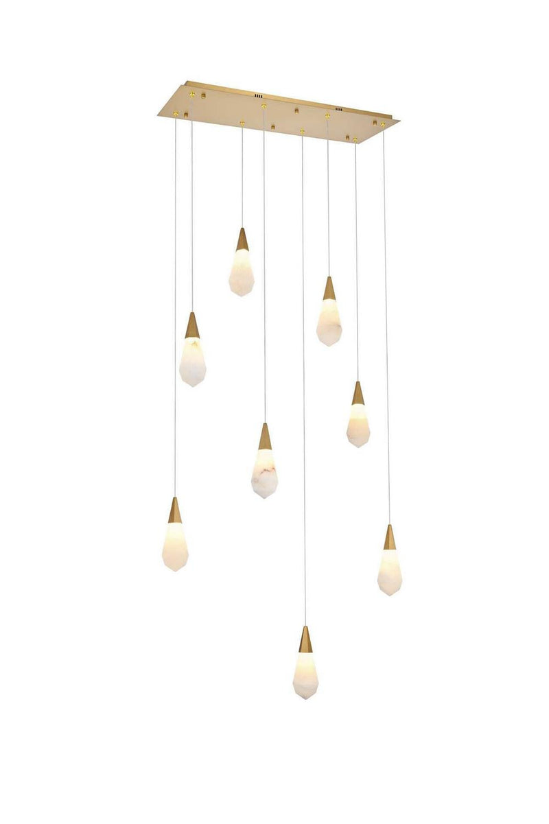 Elegant Lighting 1013D36SG-22ST LED Pendant, Satin Gold