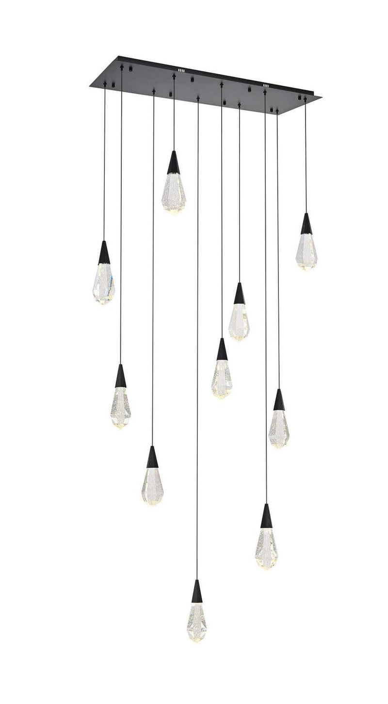 Elegant Lighting 1013D42BK-02CR LED Pendant, Black