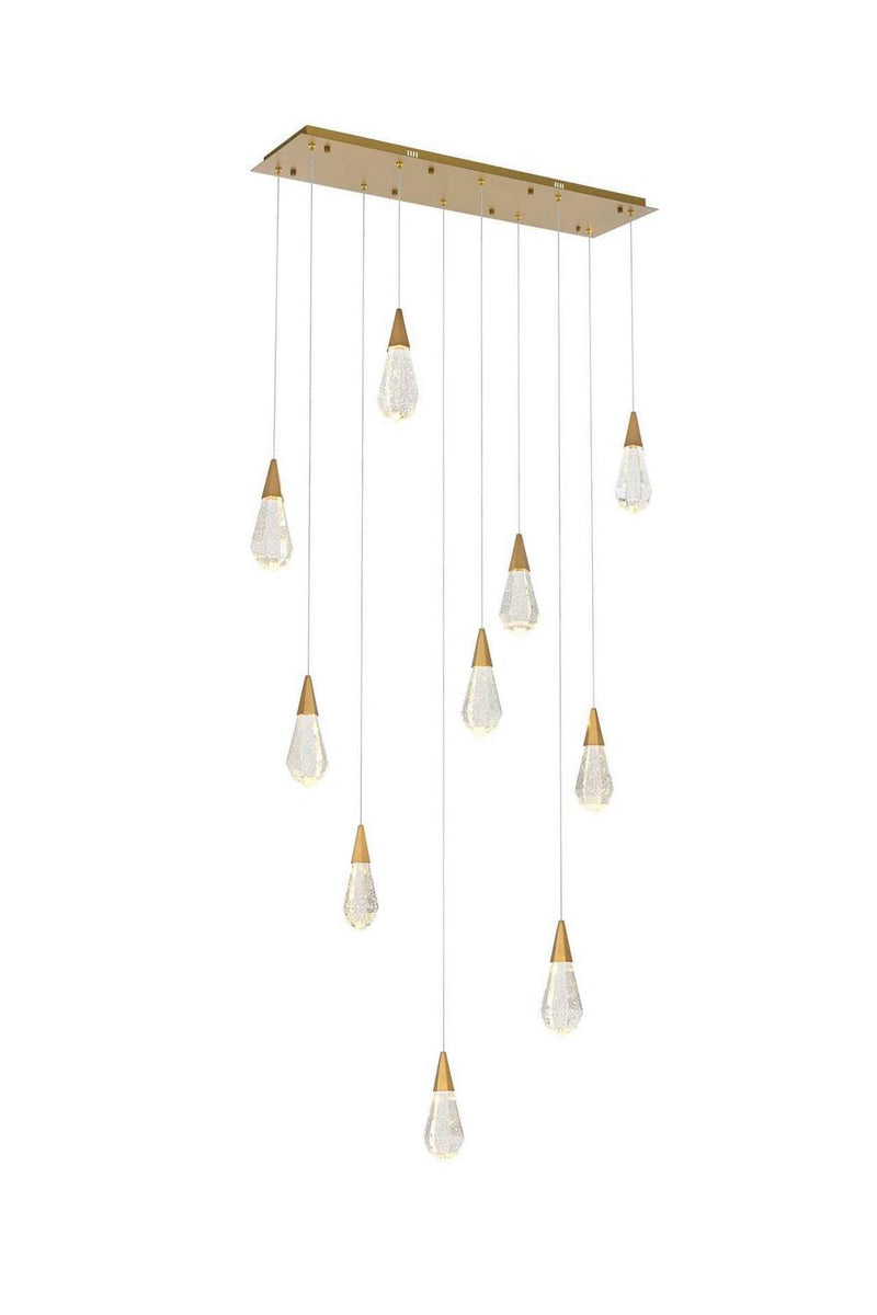 Elegant Lighting 1013D42SG-02CR LED Pendant, Satin Gold