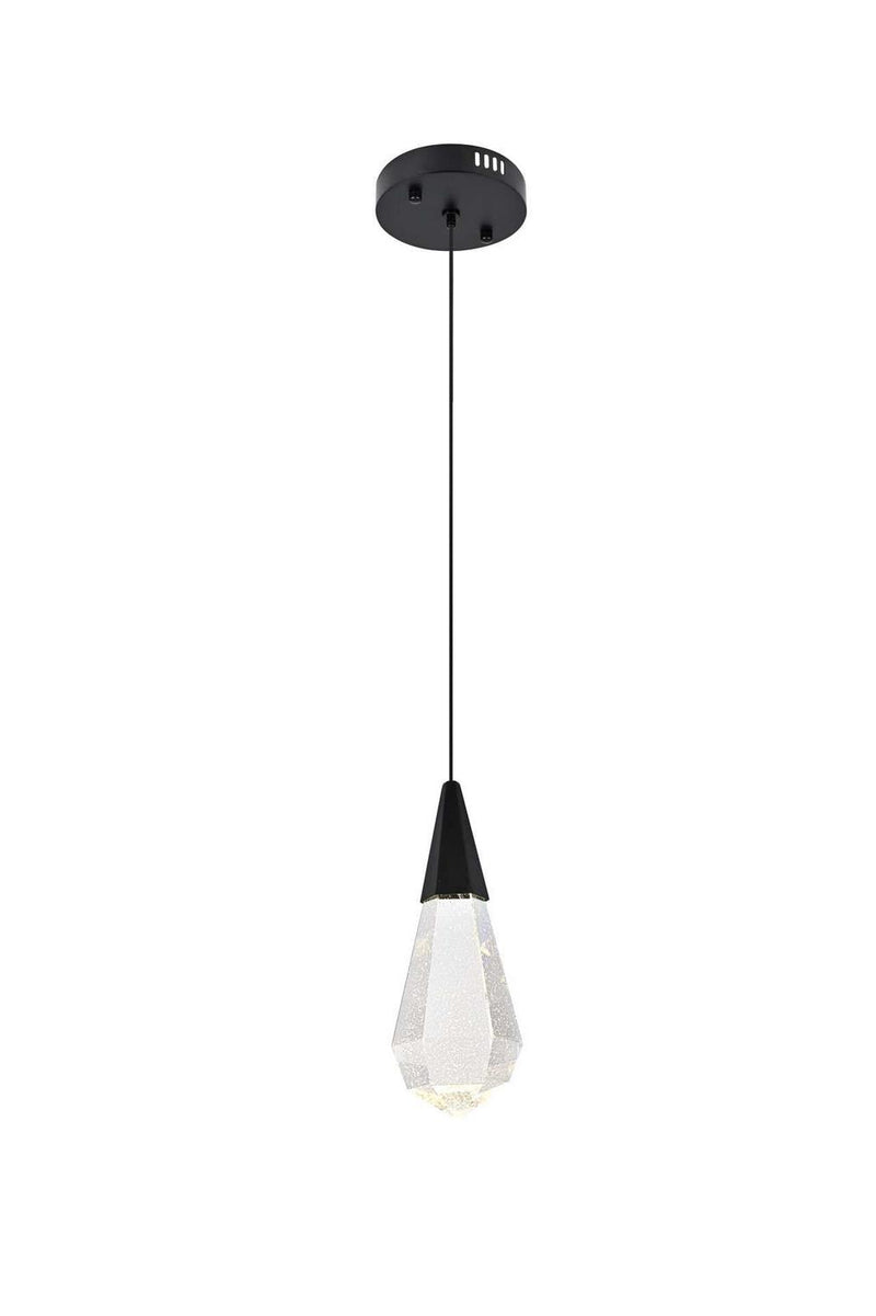 Elegant Lighting 1013D5BK-02CR LED Pendant, Black
