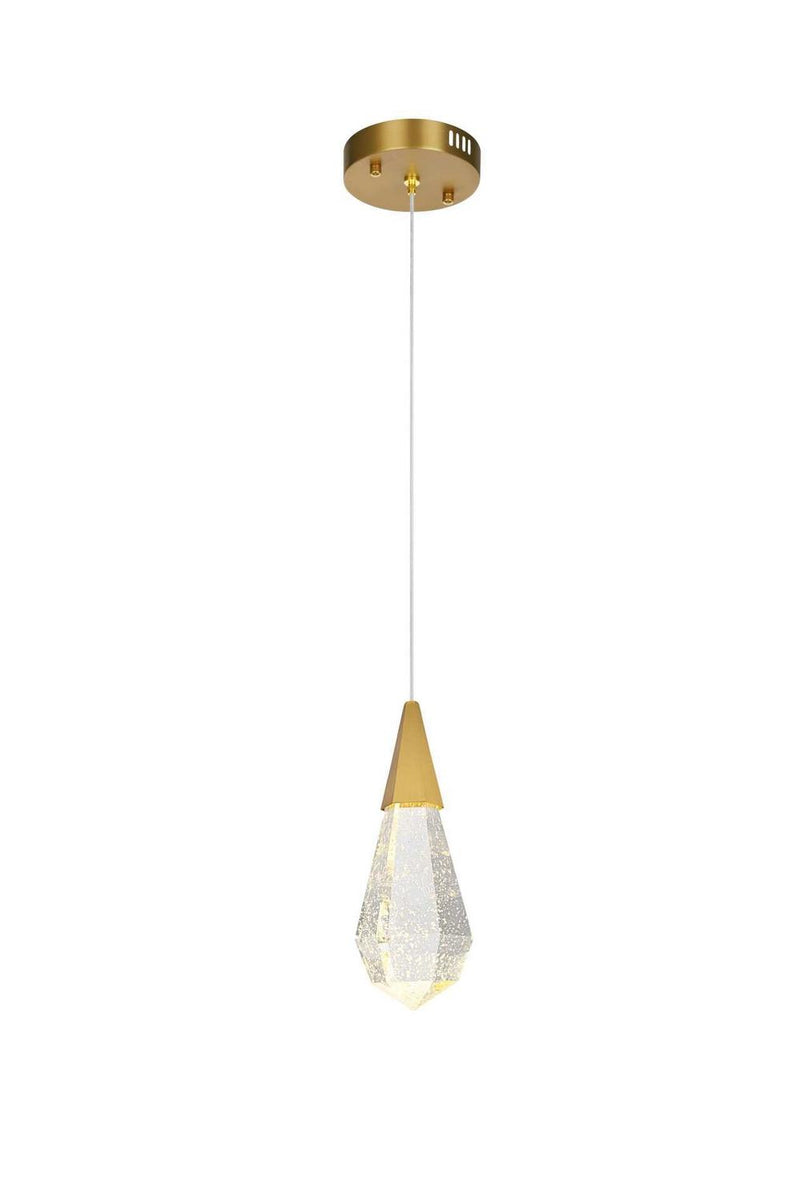 Elegant Lighting 1013D5SG-02CR LED Pendant, Satin Gold