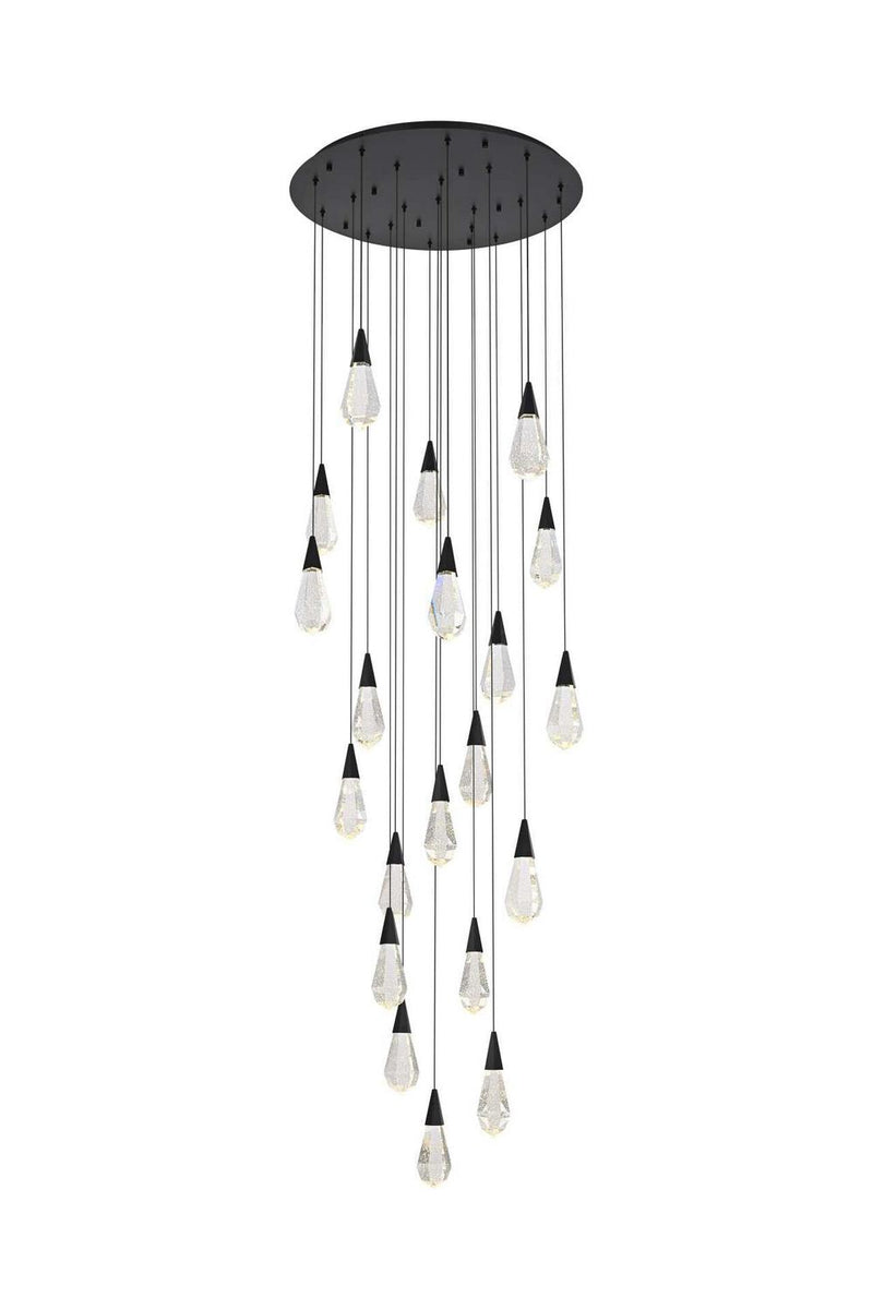Elegant Lighting 1013G32BK-02CR LED Chandelier, Black