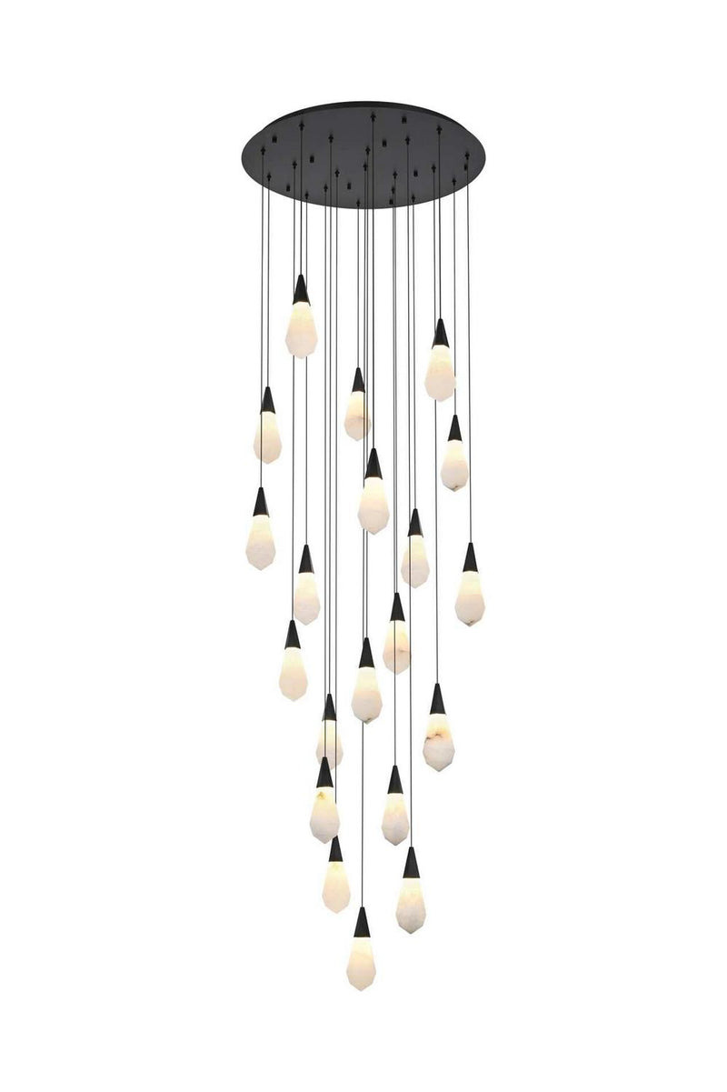 Elegant Lighting 1013G32BK-22ST LED Chandelier, Black