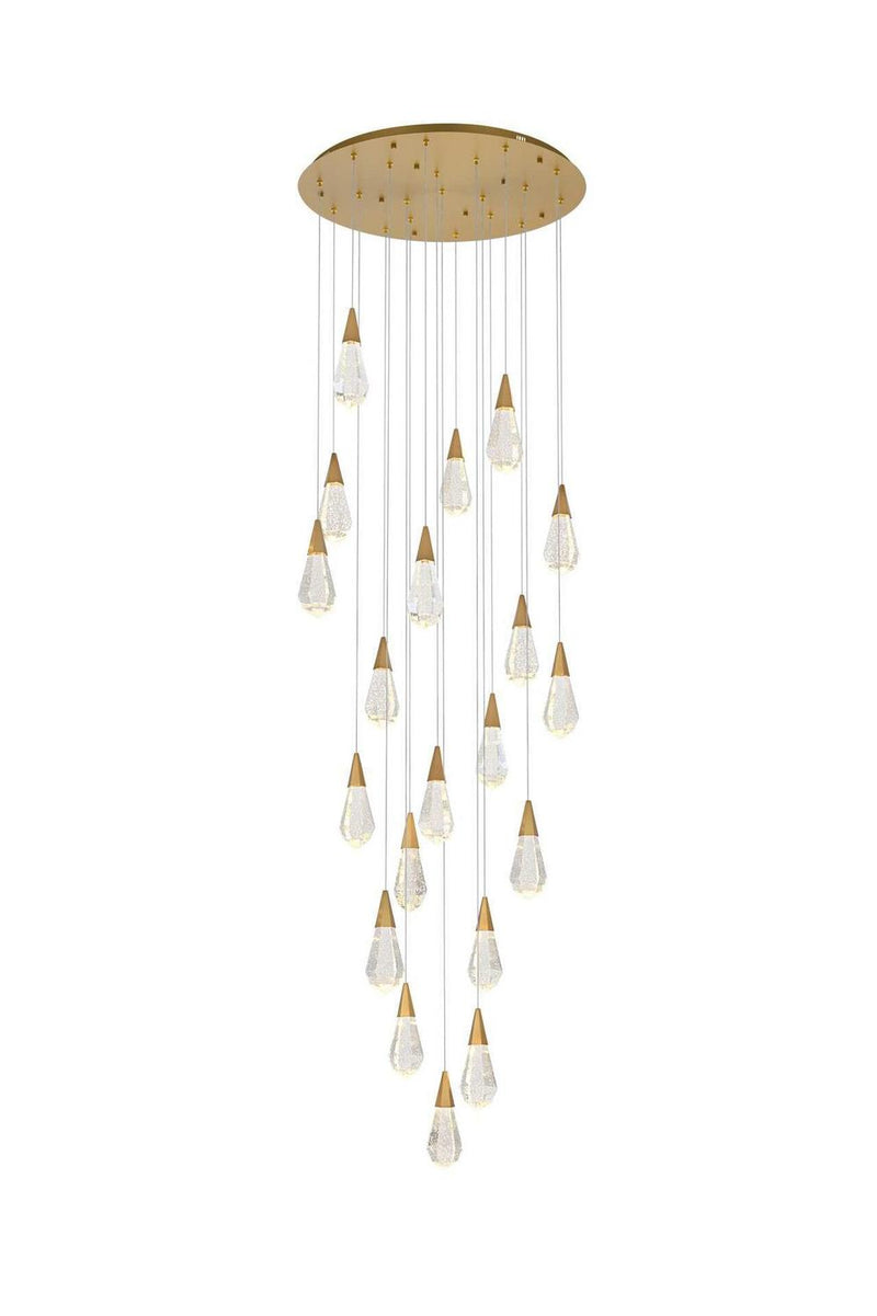 Elegant Lighting 1013G32SG-02CR LED Chandelier, Satin Gold