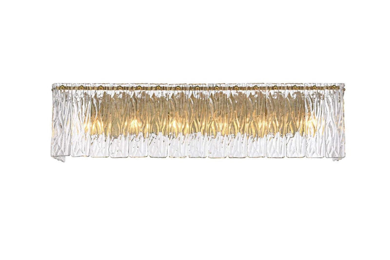 Elegant Lighting 1015W30SG-03GL Six Light Wall Sconce, Satin Gold