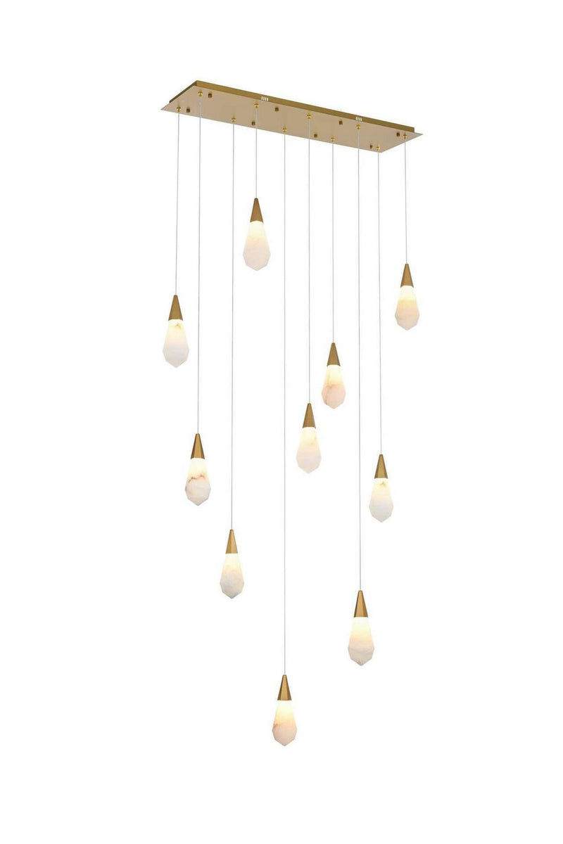 Elegant Lighting 1013D42SG-22ST LED Pendant, Satin Gold