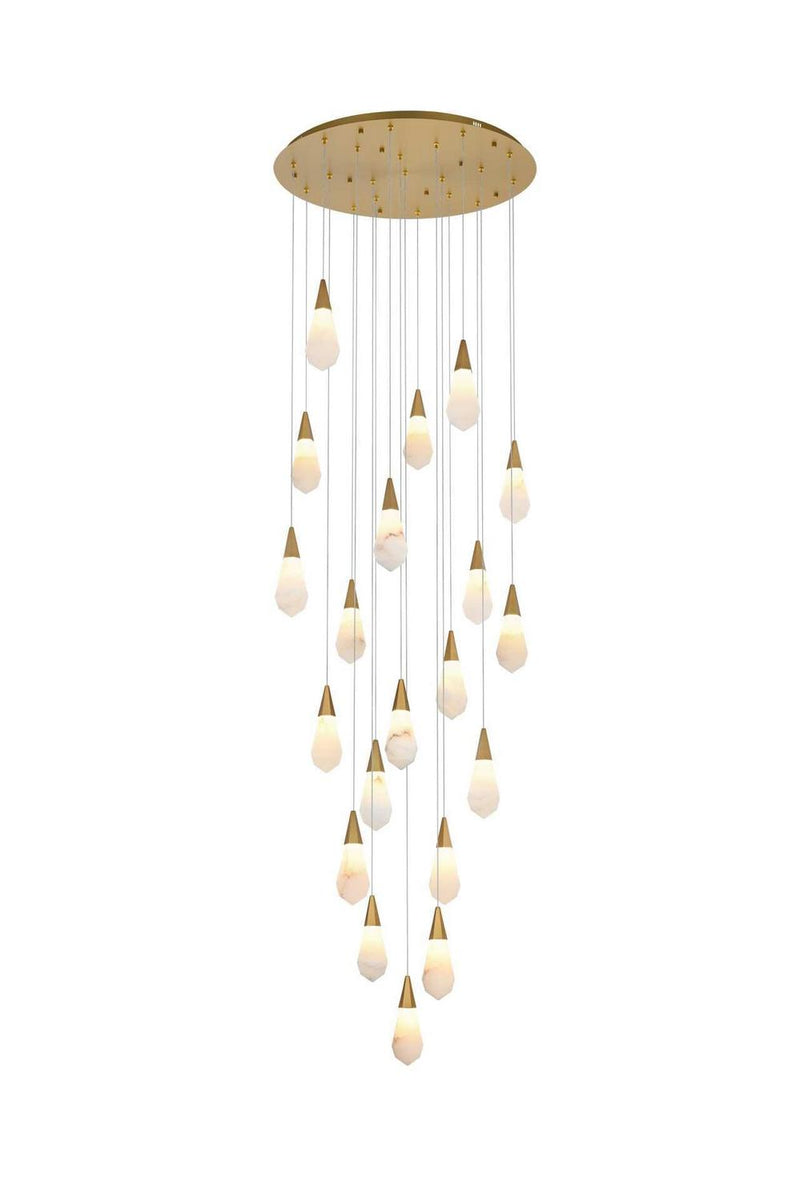 Elegant Lighting 1013G32SG-22ST LED Chandelier, Satin Gold