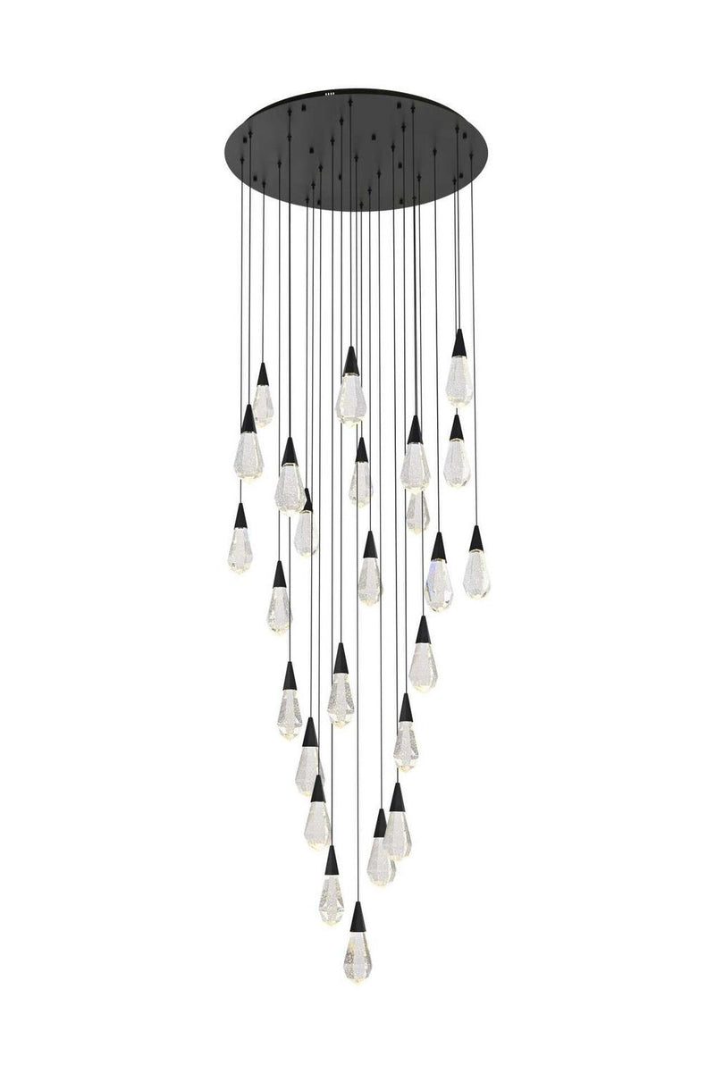 Elegant Lighting 1013G36BK-02CR LED Chandelier, Black