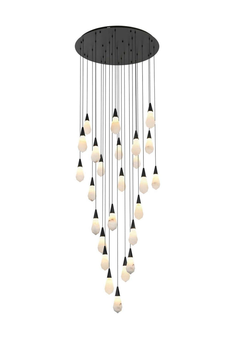 Elegant Lighting 1013G36BK-22ST LED Chandelier, Black