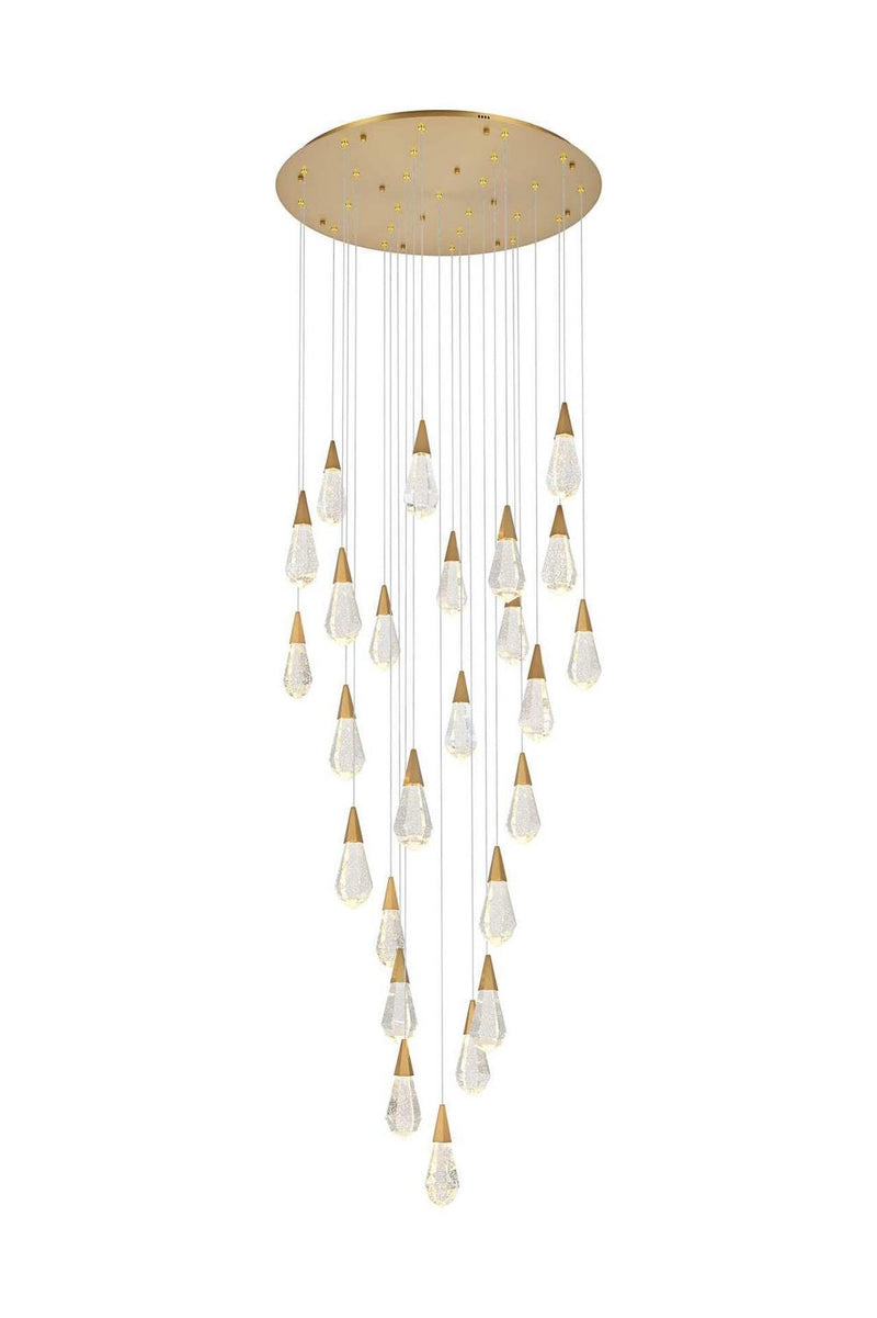 Elegant Lighting 1013G36SG-02CR LED Chandelier, Satin Gold