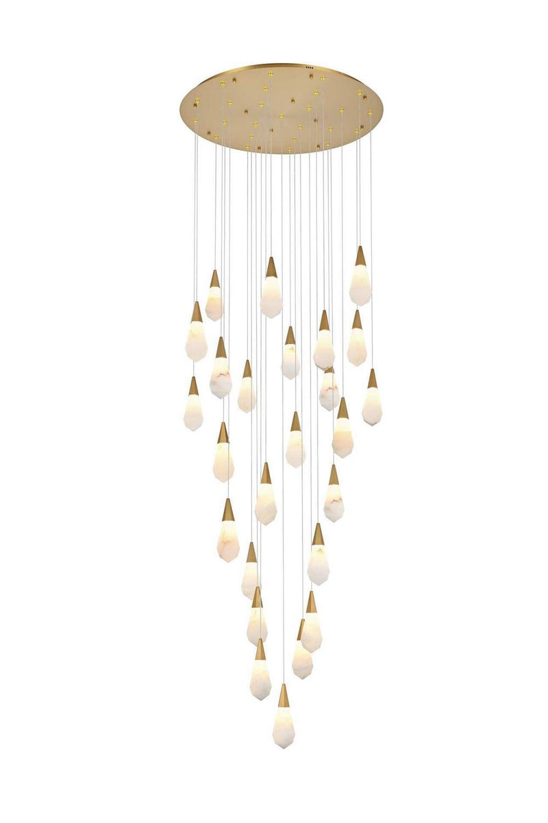 Elegant Lighting 1013G36SG-22ST LED Chandelier, Satin Gold
