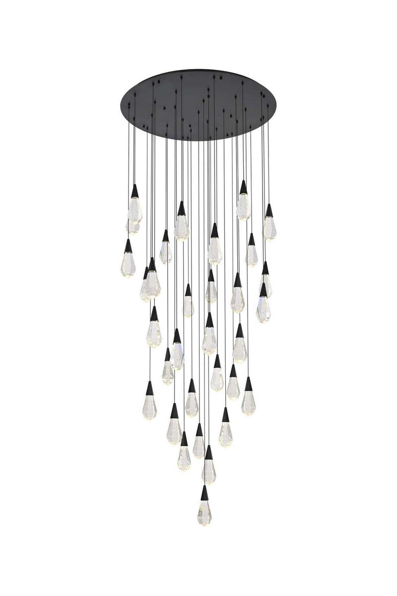 Elegant Lighting 1013G42BK-02CR LED Chandelier, Black